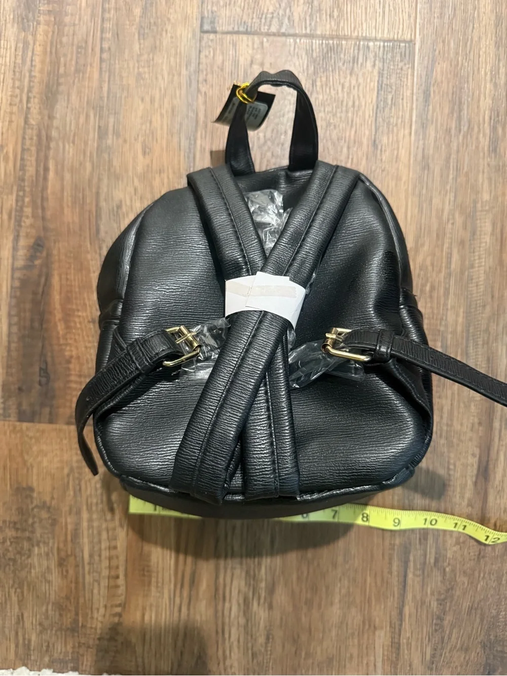 bebe Black Backpack with Gold Logo Script